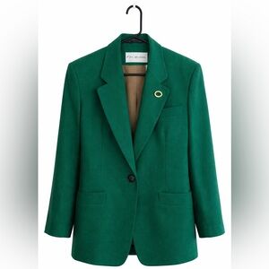 VTG JH Collectibles Green Wool Blazer WMN 4 USA Made Classic Tailored Jacket